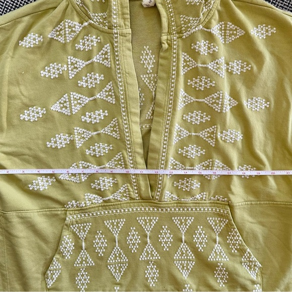 Anthropologie | Lime Green Embroidered Women's Hoodie - Picture 4 of 5